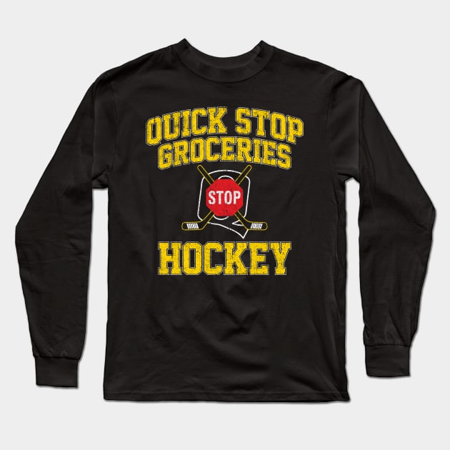 Quick Stop Hockey Long Sleeve T-Shirt by huckblade